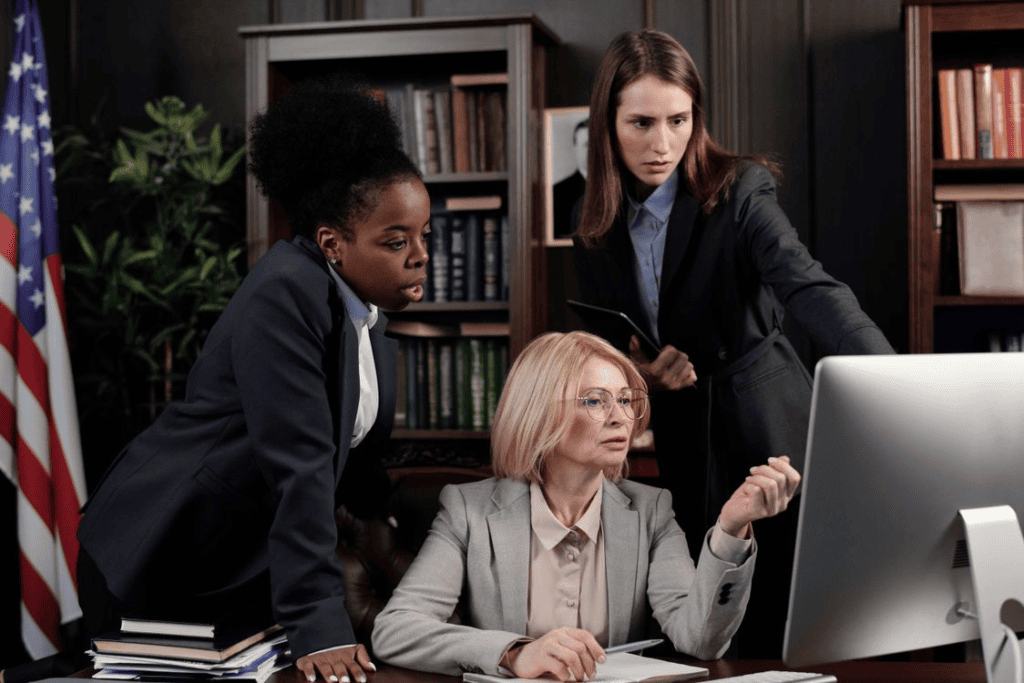 Diverse legal team collaborating to foster an inclusive law firm culture.