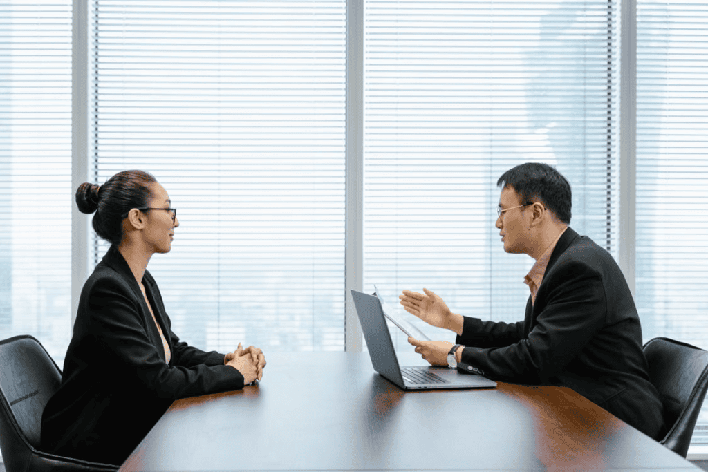 Attorneys in a private professional meeting