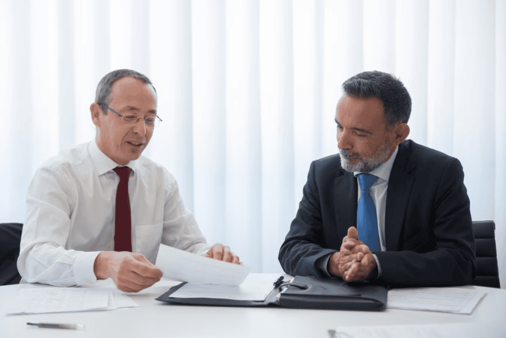 Lawyer meeting with managing partner